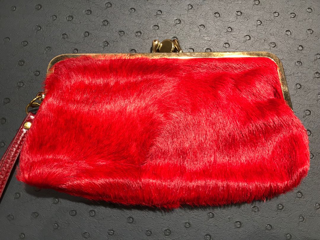 red evening purse