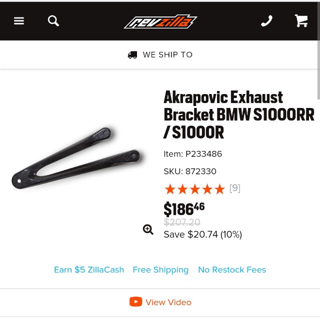 S1000rr akrapovic carbon fibre exhaust hanger, Motorcycles, Motorcycle