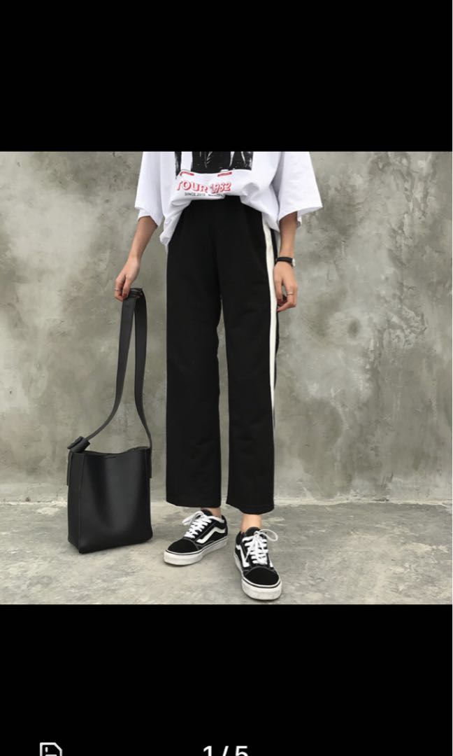 one side stripe pants