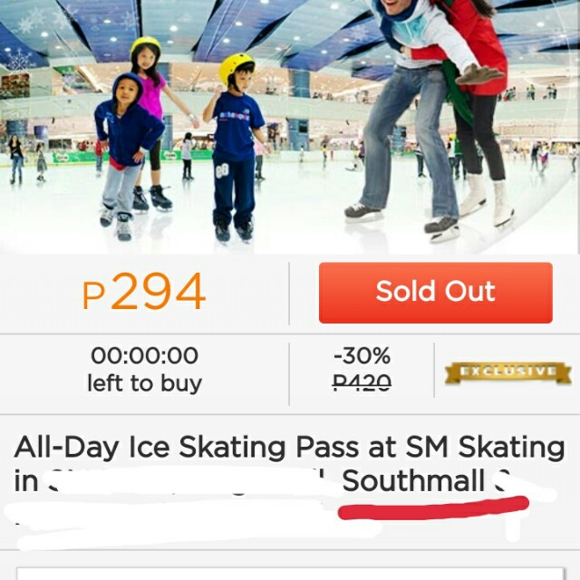 SM ice Skating, Tickets & Vouchers, Store Credits on Carousell