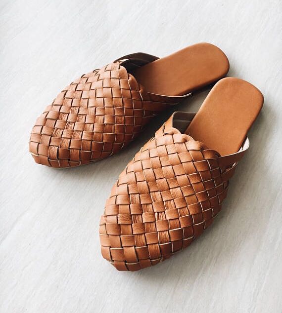 woven leather shoes