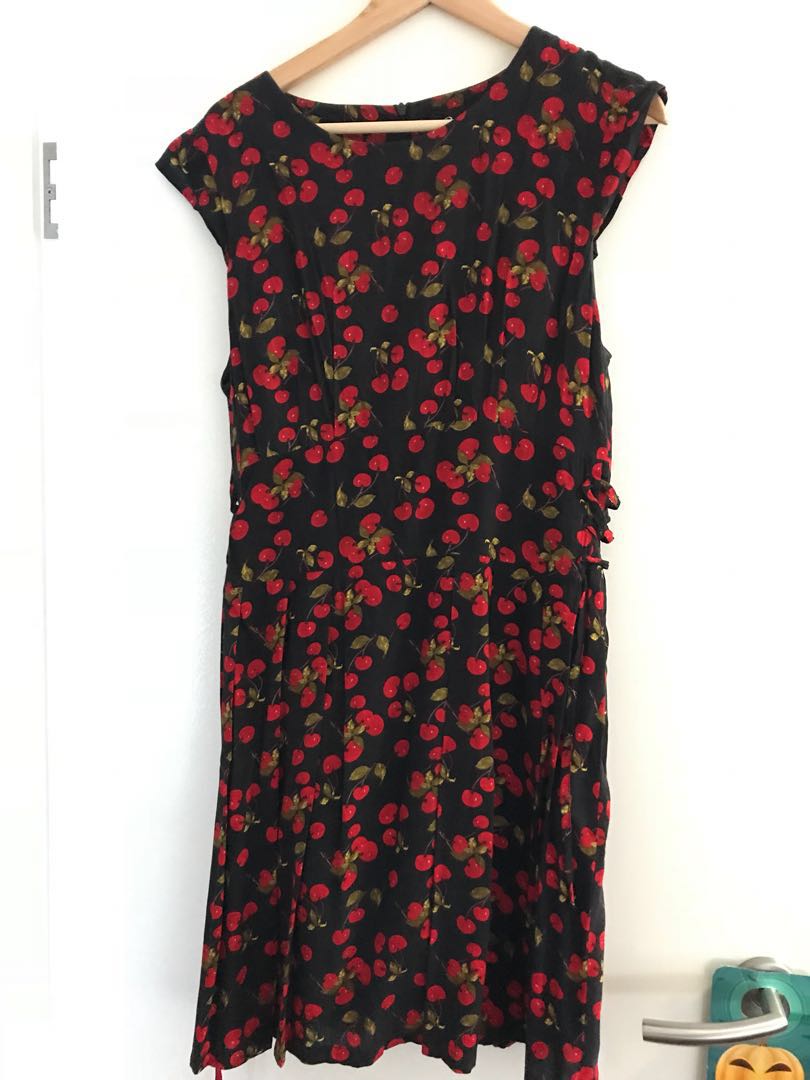 Dangerfield Cherry Dress 50s Rockabilly Vintage Retro Pin Up 14