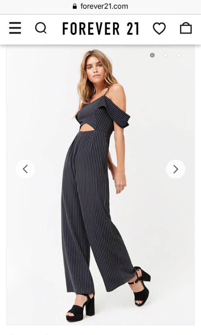 Forever 21 pinstripe jumpsuit sales
