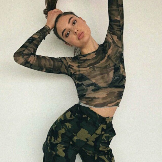 sheer camouflage top