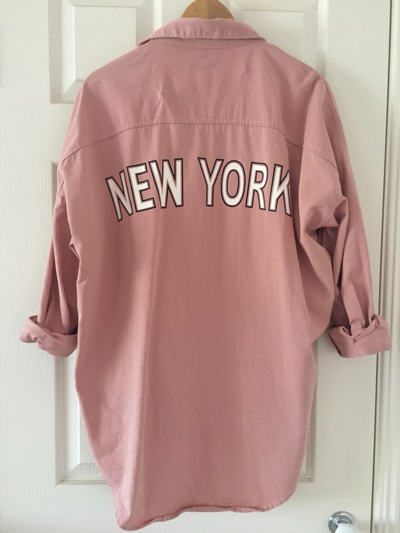 Pink denim jacket missguided online