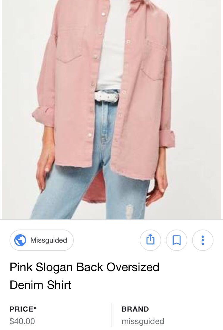 Pink denim jacket missguided sale