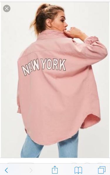 Missguided pink denim jacket top