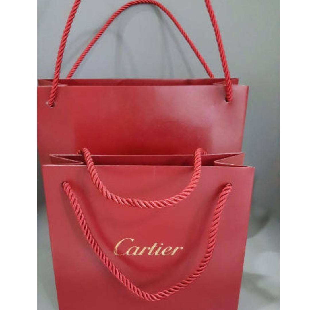 Authentic Cartier Paper Gift Shopping Bag - Classic Red