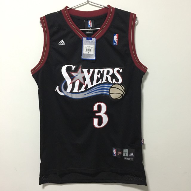 iverson black sixers jersey