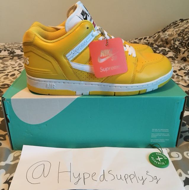 Nike air force 2 supreme best sale yellow