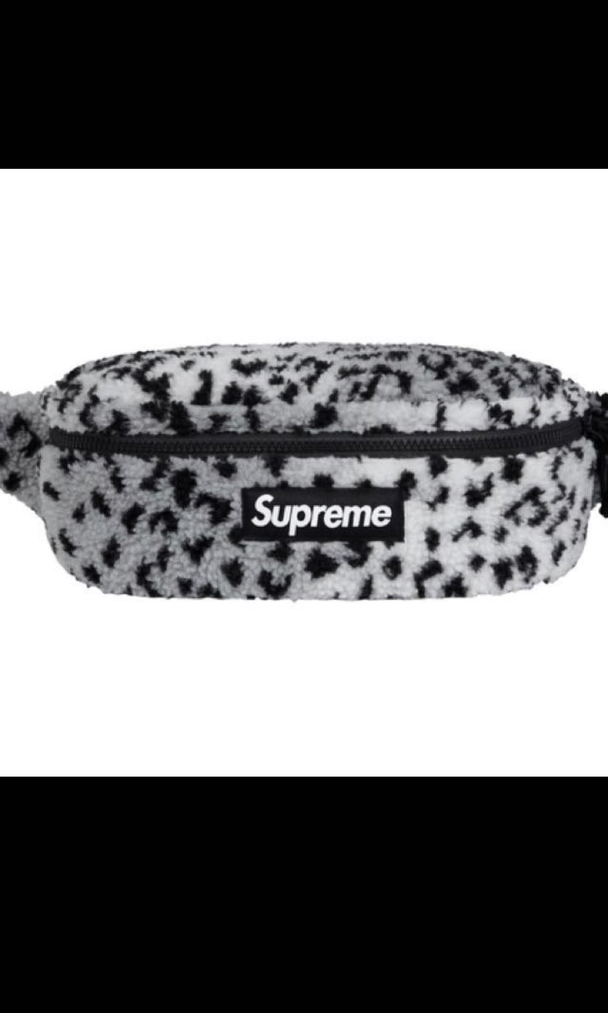 Supreme leopard fleece waist bag clearance