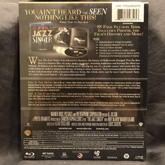 THE JAZZ SINGER Blu-ray Digibook Bluray, Hobbies & Toys, Music & Media ...