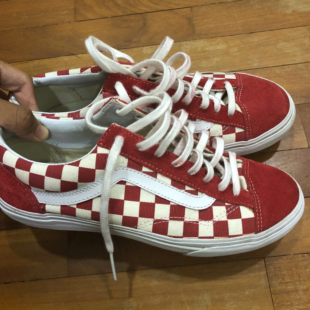 vans style 36 checkerboard red cheap online