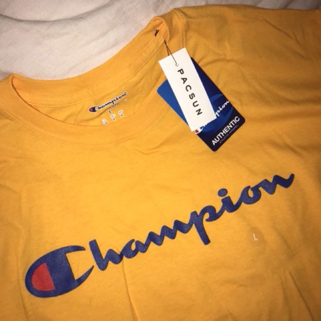 champion t shirt women's yellow
