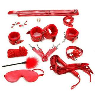 Sexy lingerie set for BDSM 11 item red