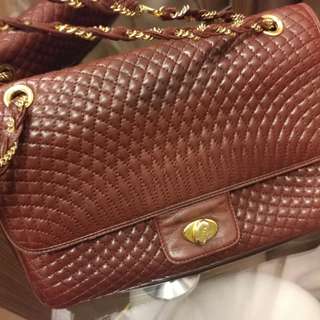 Bally 經典包 暗红真皮