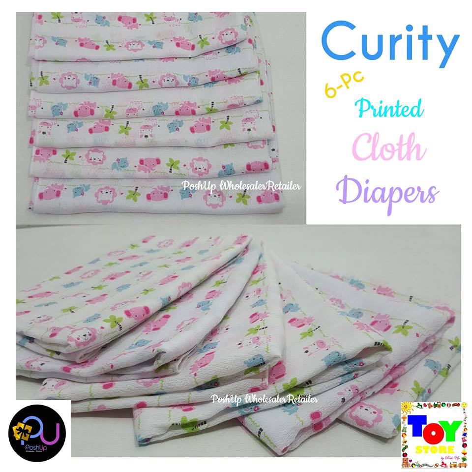 6 Pc Curity Birdseye Cloth Diaper Babies Kids Nursing