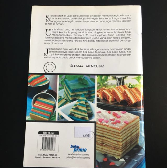 Asas Kek Lapis Recipes Book Books Stationery Books On