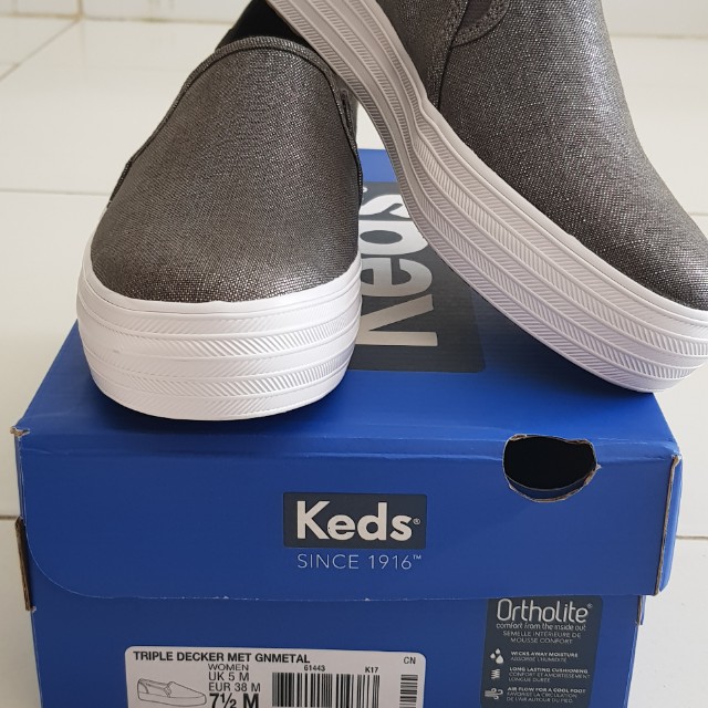 keds triple decker metallic
