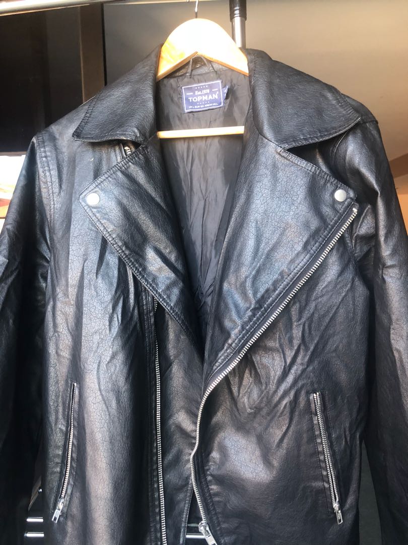 Topman Faux Leather Jacket Men S Fashion Clothes On