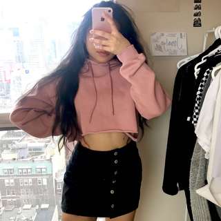 Mauve Cropped Hoodie