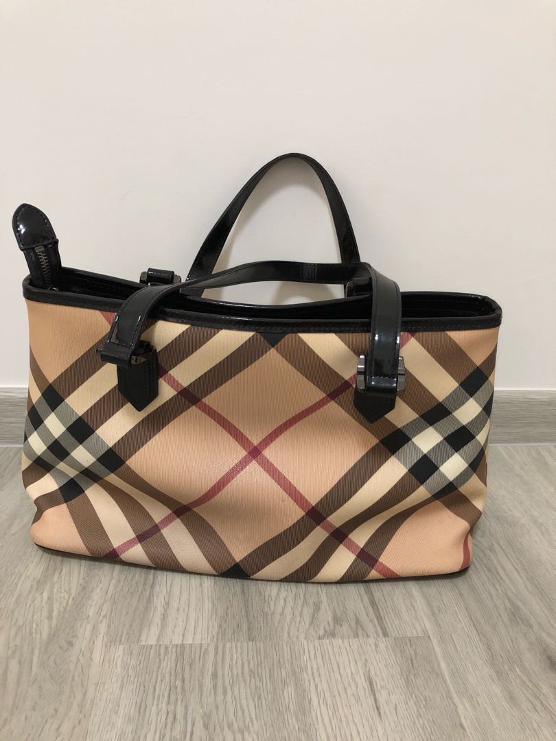 burberry tote with zipper