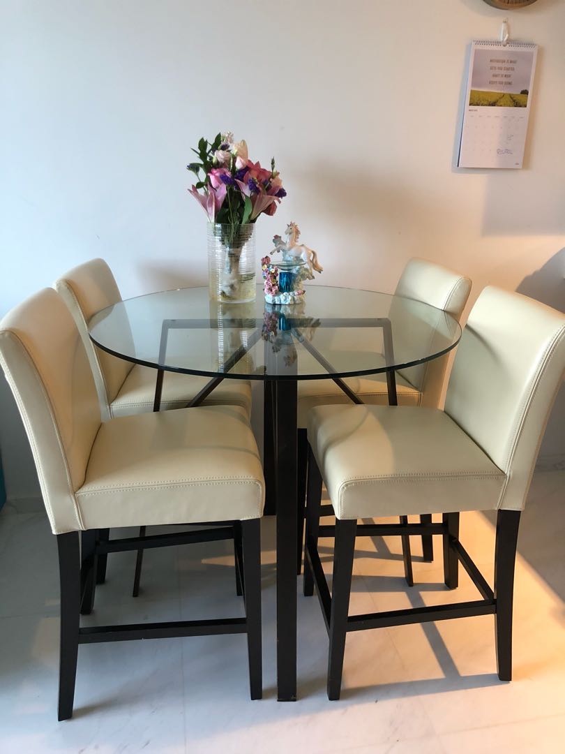 Crate And Barrel High Dining Table Chair Like New Furniture Tables Chairs On Carousell