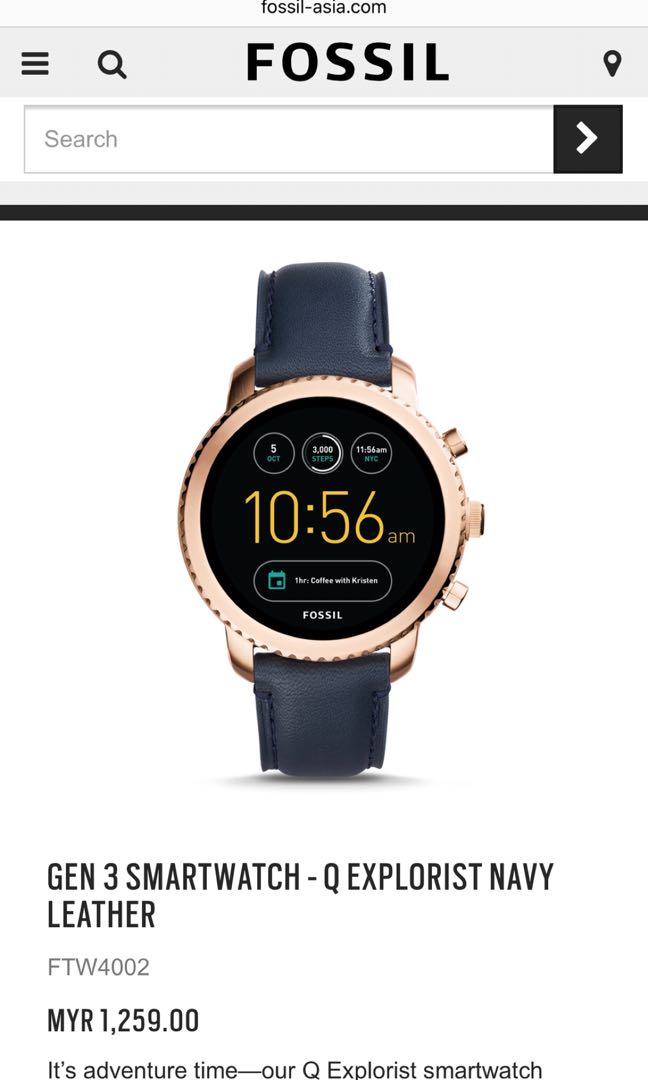 Fossil Gen 3 smartwatch Q Explorist Navy Leather Men s Fashion Watches Accessories Watches on Carousell