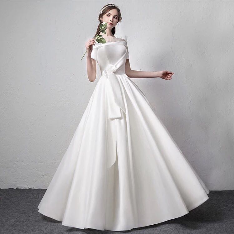 pearl white color dress