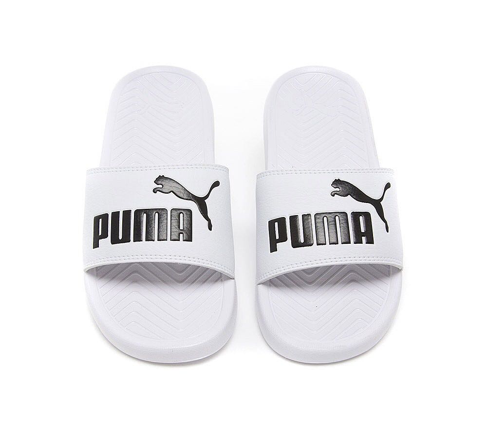 puma slides white