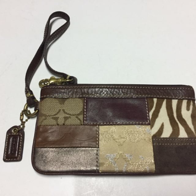 coach patchwork wristlet