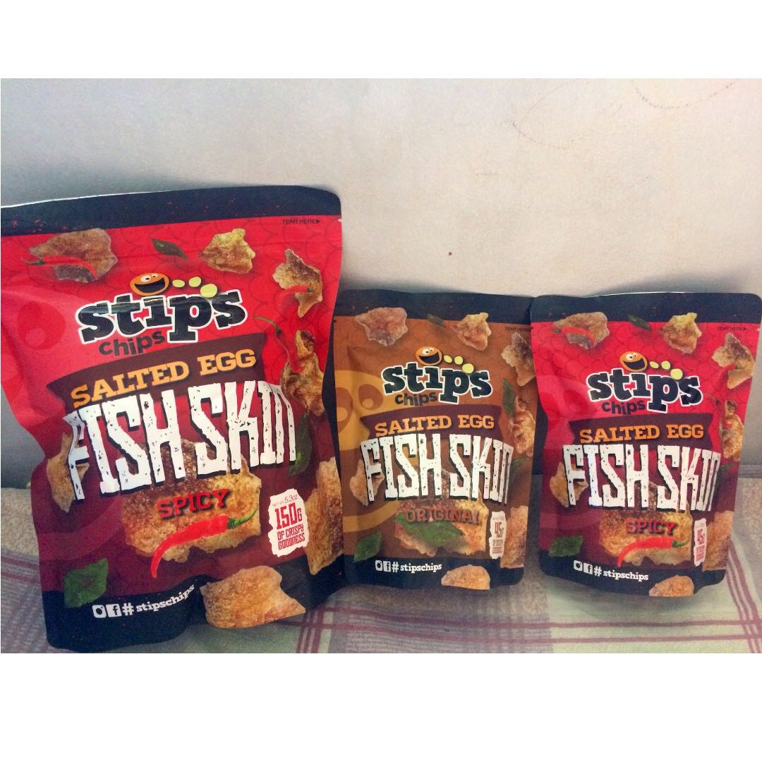Stips Chips Salted Egg Potato Chips and Fish Skin, Food & Drinks