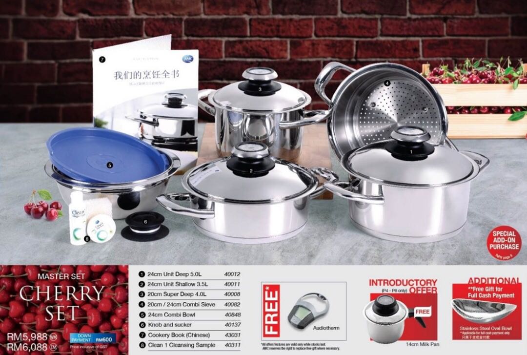AMC Cooking Pots, Furniture & Home Living, Kitchenware & Tableware