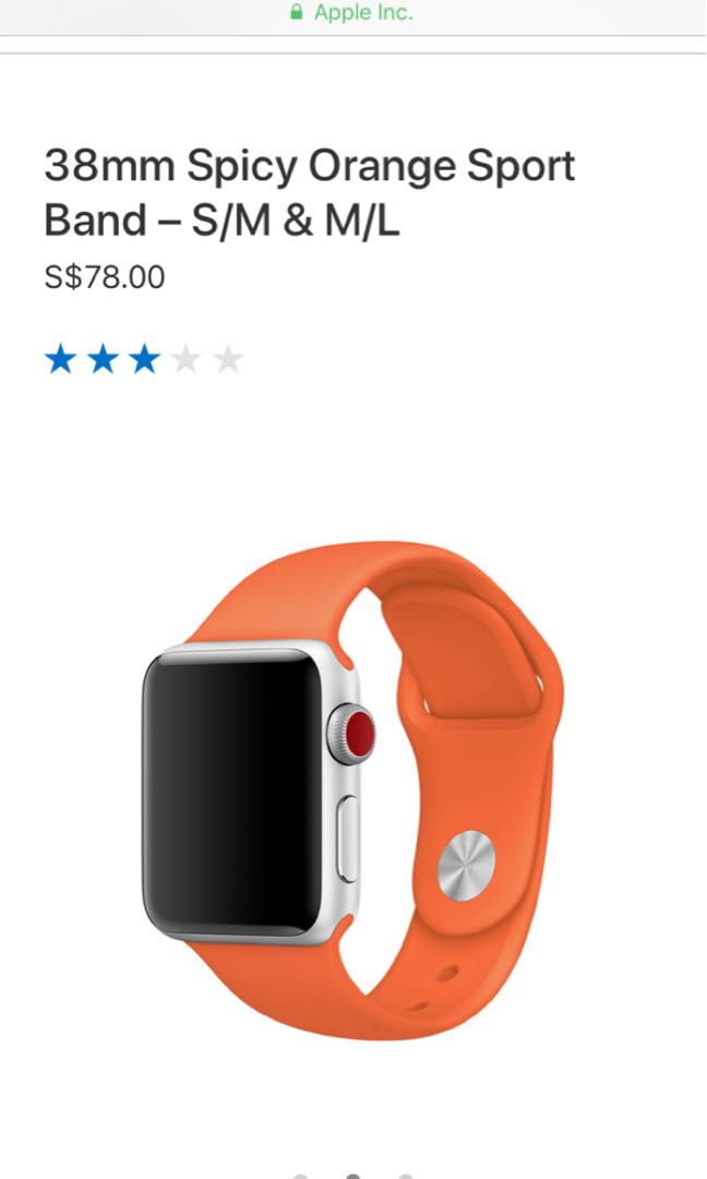 Apple Watch strap 42mm Spicy Orange Sport Band Mobile Phones