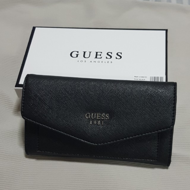 Guess black wallet womens store