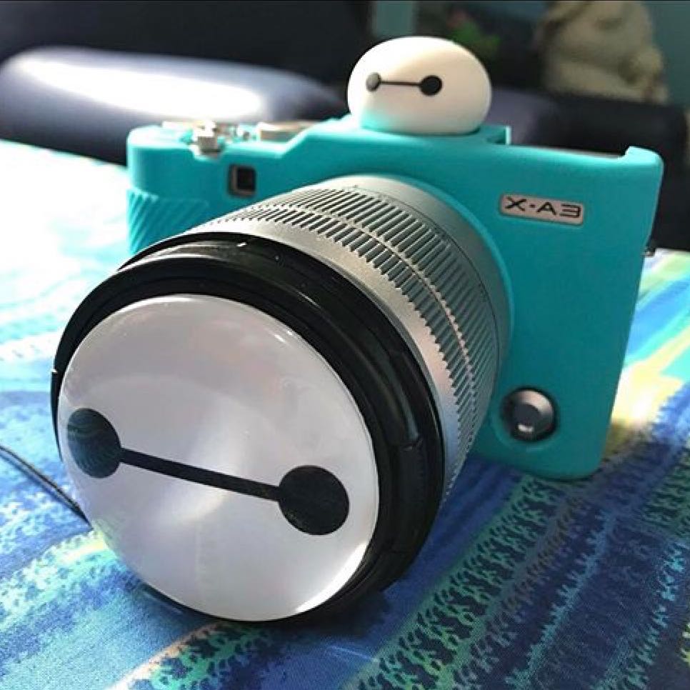 Baymax set camera case (Category: Camera Bags & Carriers) located in Mandaluyong City. Submitted by atchcatchph (Listing ID 161899362, Image 1). Description: ✔For Fujifilm xA2/xA3/xA10 ✔Includes: silicone case, hotshoe cover & lens cover.