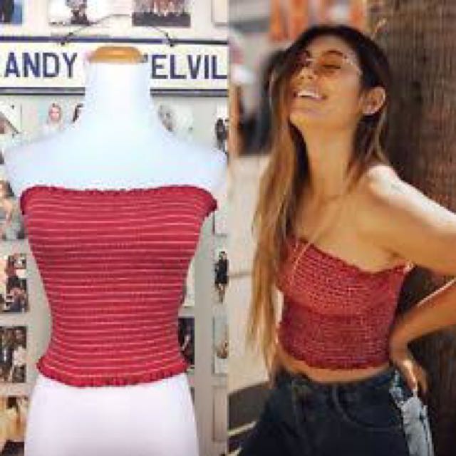 Red Beandy Melville Tube Top