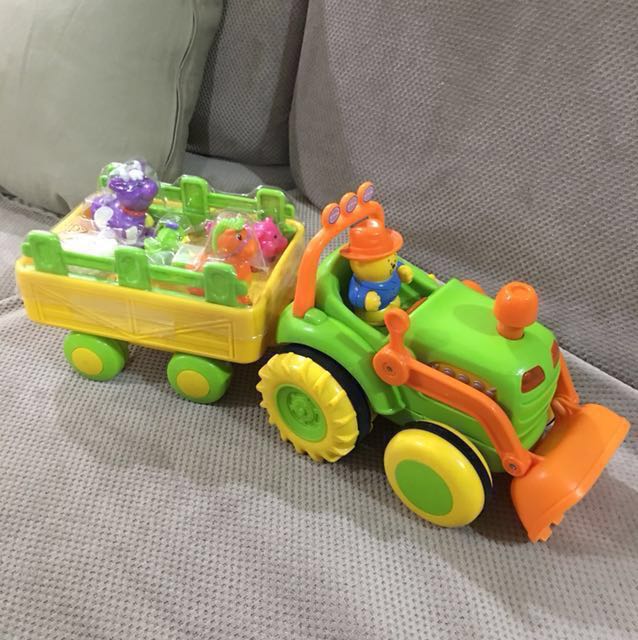toy tractor and trailer set