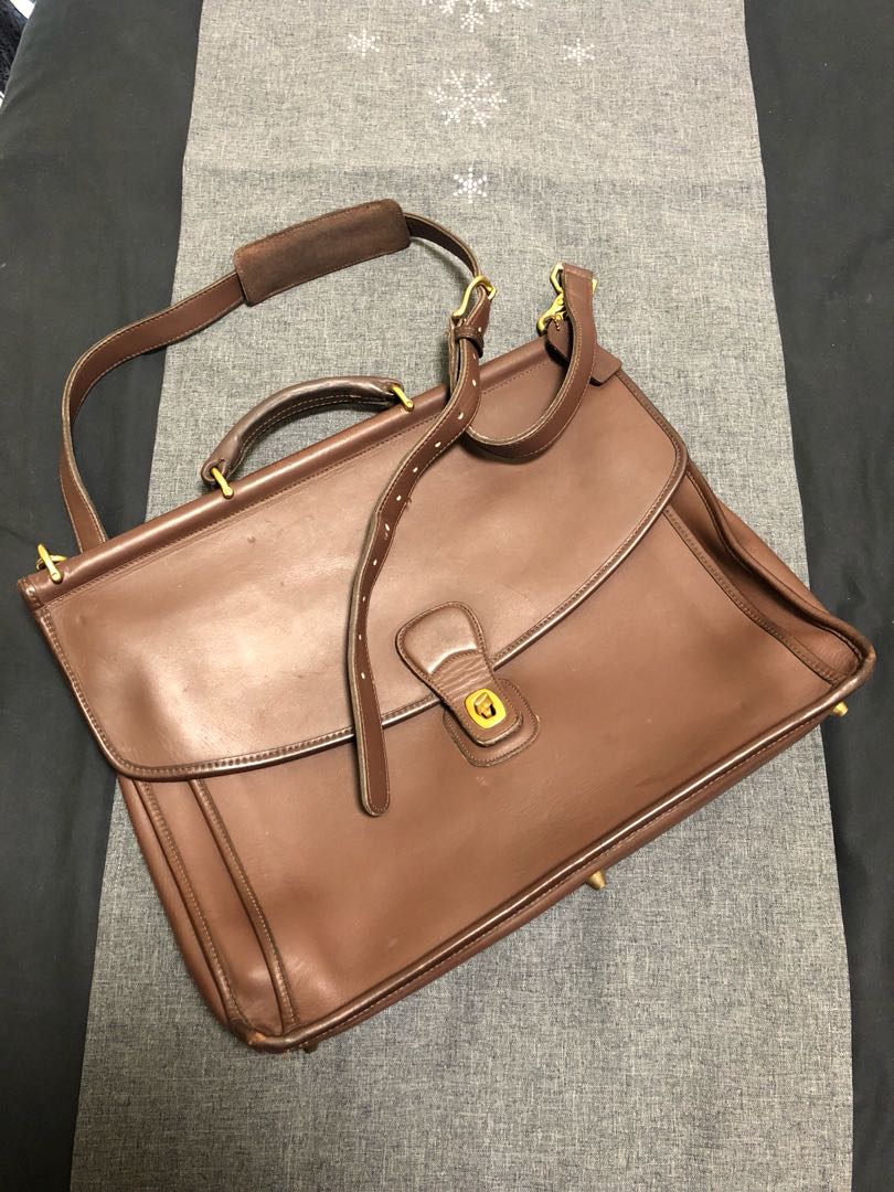 Coach beekman briefcase british tan top