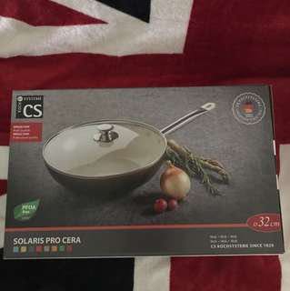 Cs Kochsysteme Solaris Pro Cera 32cm Wok With Lid Kitchen Appliances On Carousell