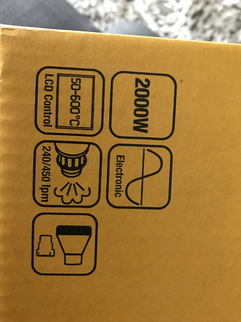 Dewalt heat gun LCD display, Furniture & Home Living, Home Improvement