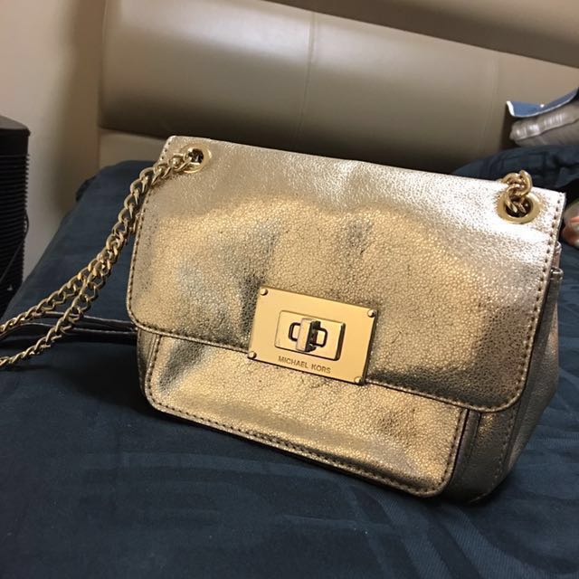 Gold sling bag Michael Kors