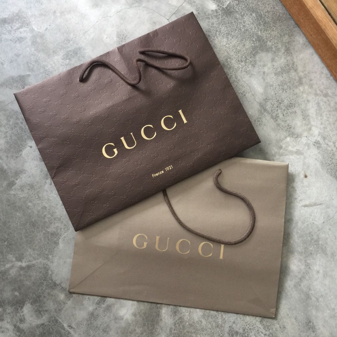 Gucci Paper Bag, Luxury, Bags & Wallets on Carousell