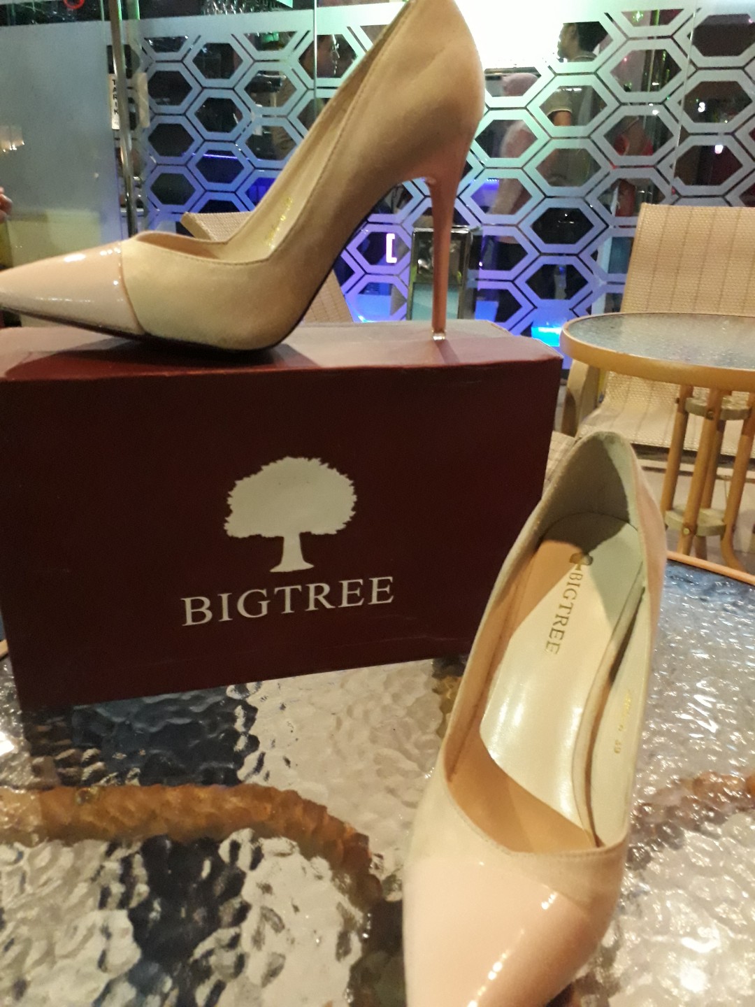 big tree high heels