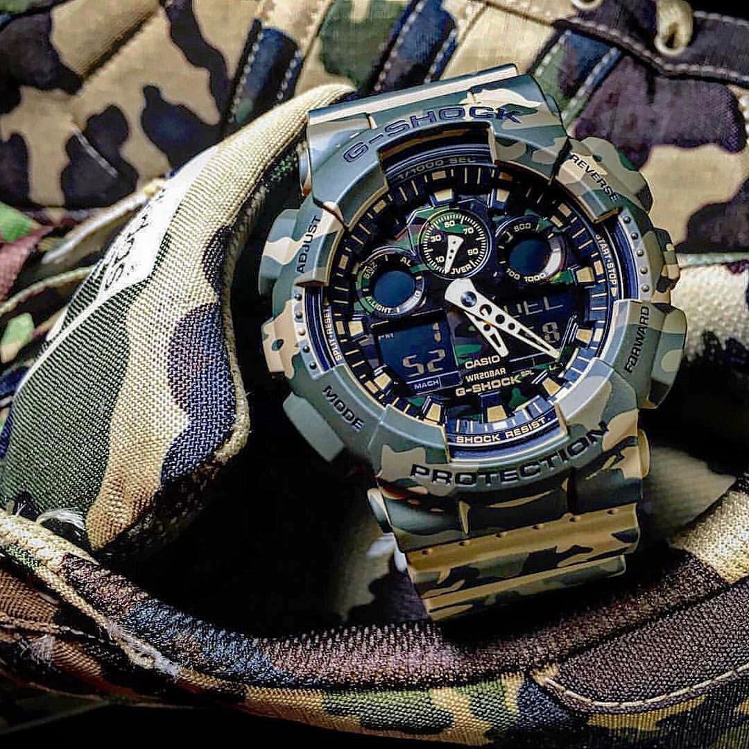 Jam Tangan Casio G Shock Ga 100 Army Green Ori Bm Fesyen Pria Jam Tangan Di Carousell