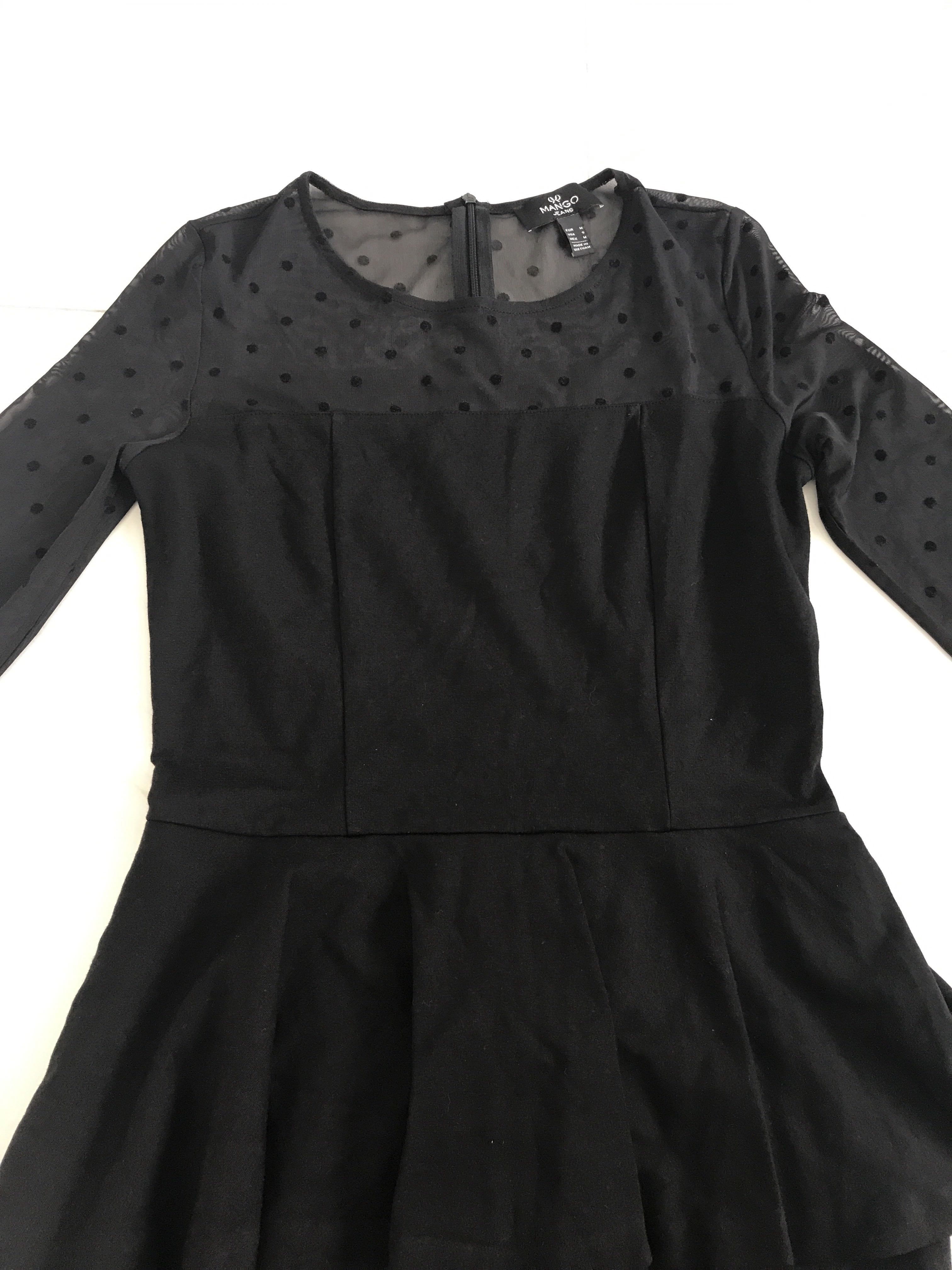 Long Sleeve Black Peplum Dress