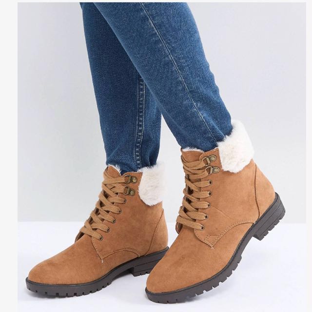 ASOS Fur lined flat boots