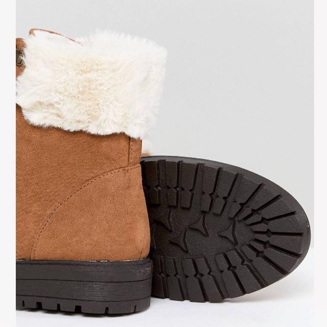 Fur lined flat boots sale