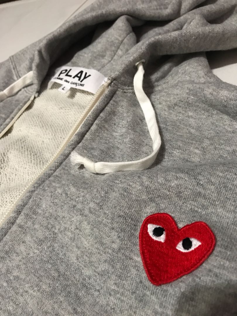 Cdg play outlet hoodie grey