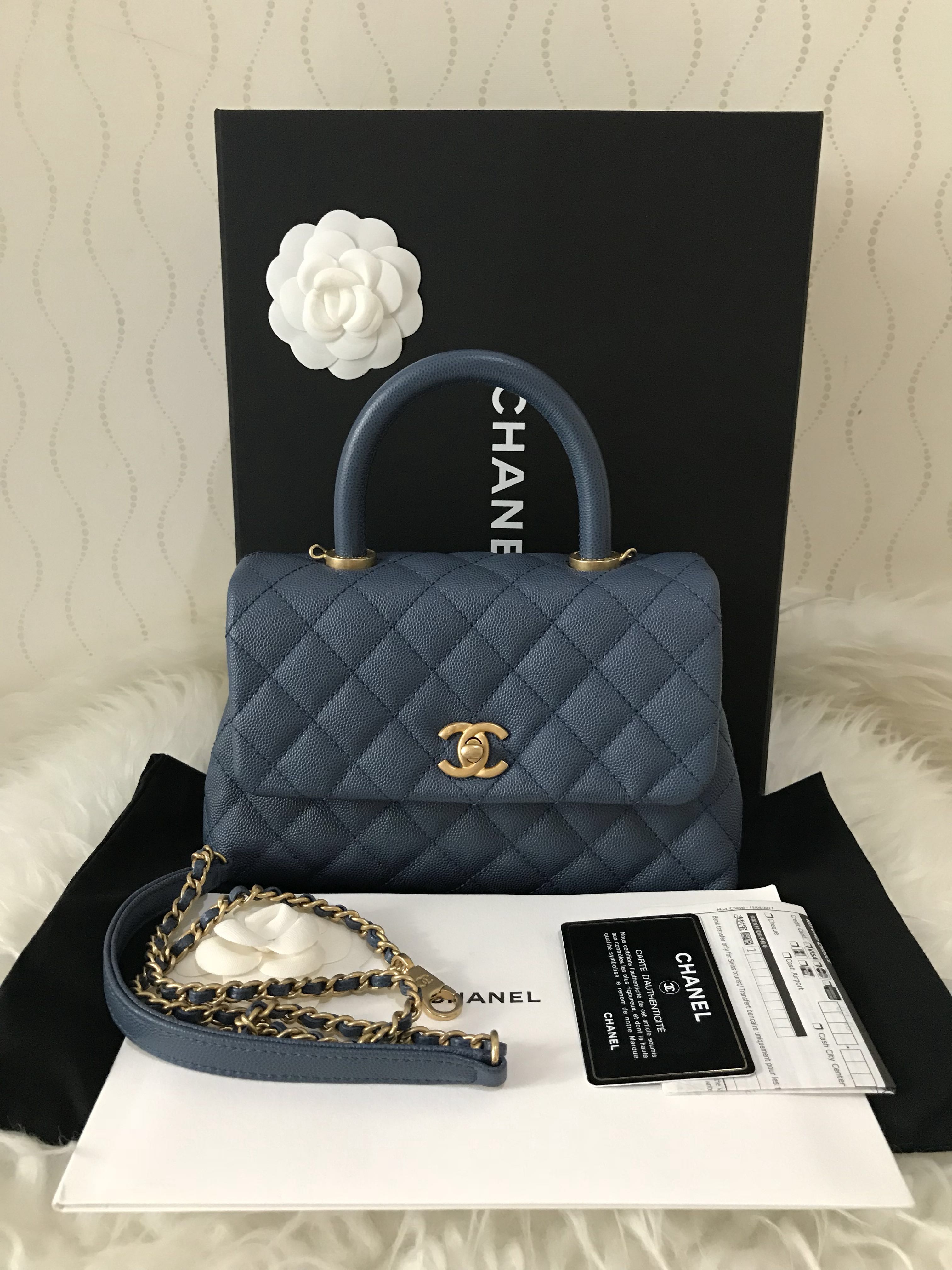 25 LNIB Chanel Coco Handle Mini/Small Red Caviar GHW